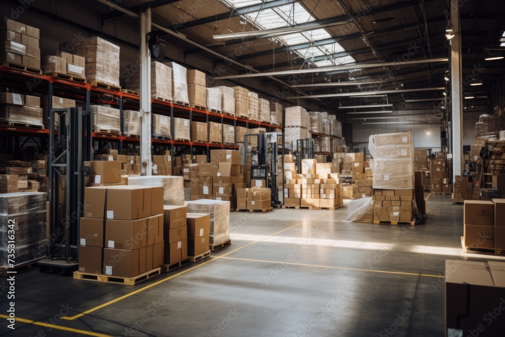 Interior of a large warehouse Interior of a large warehouse
