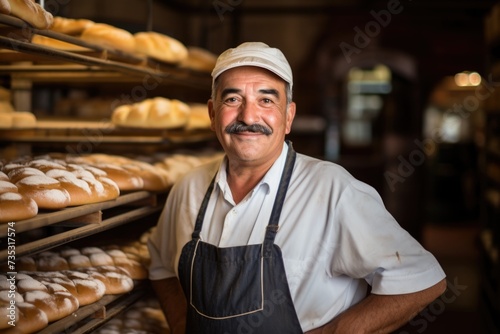 Portrait of happy baker in pastry shop