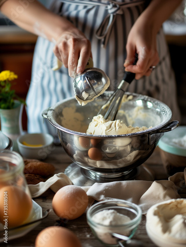 A Photo Of A Person Using A Manual Kitchen Mixer To Prepare Food