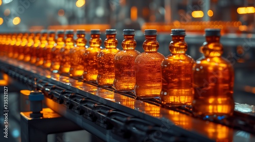 production line  bottle production line. Generative AI