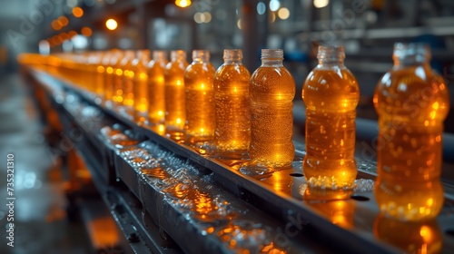 production line, bottle production line. Generative AI