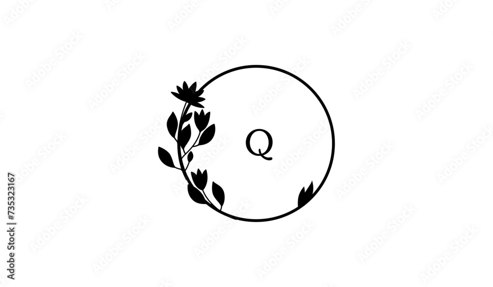 Luxury Circular Leaf Alphabetical Logo Luxury Circular Leaf Alphabetical Logo