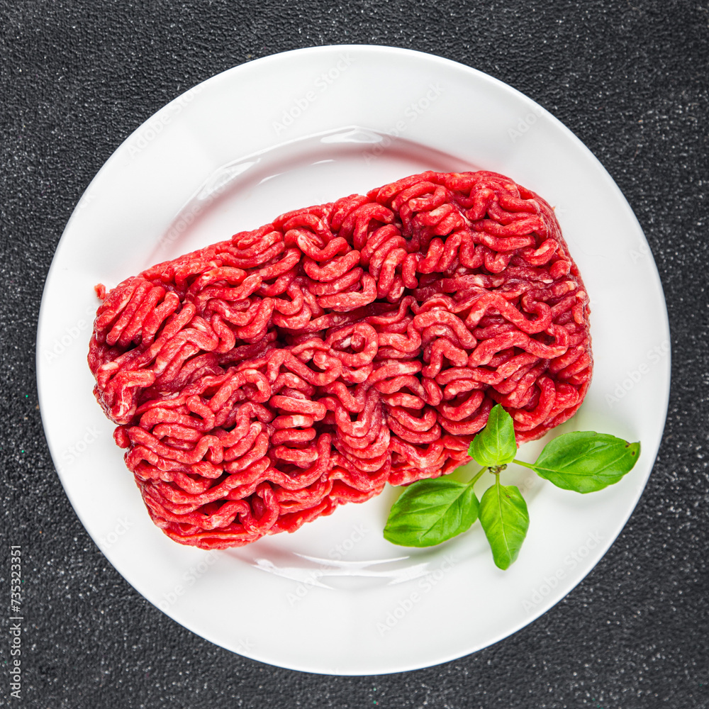 fresh minced meat beef tasty  eating cooking appetizer meal food snack on the table copy space food background rustic top view