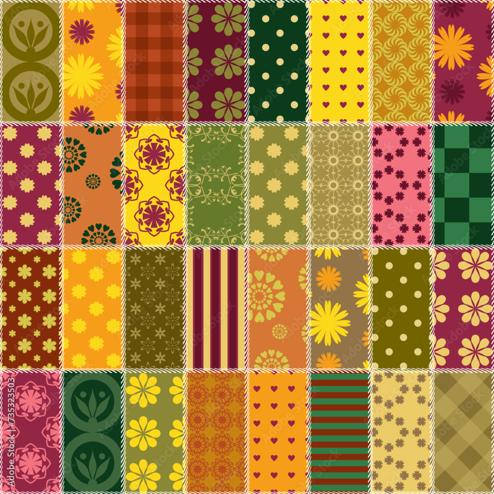 patchwork background with different patterns patchwork background with different patterns