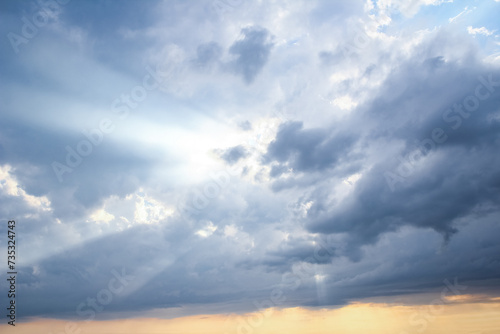 Fototapeta Naklejka Na Ścianę i Meble -  A blue sky white clouds on nature summer weather background