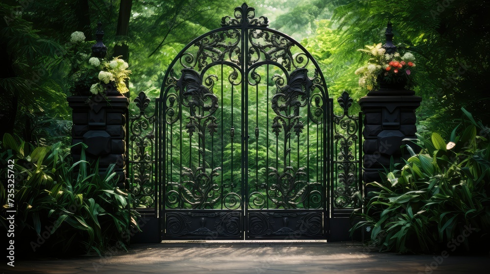 Naklejka premium metal gate iron