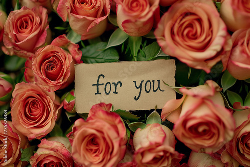 Bouquet of Roses with a Personalized 'For You' Note