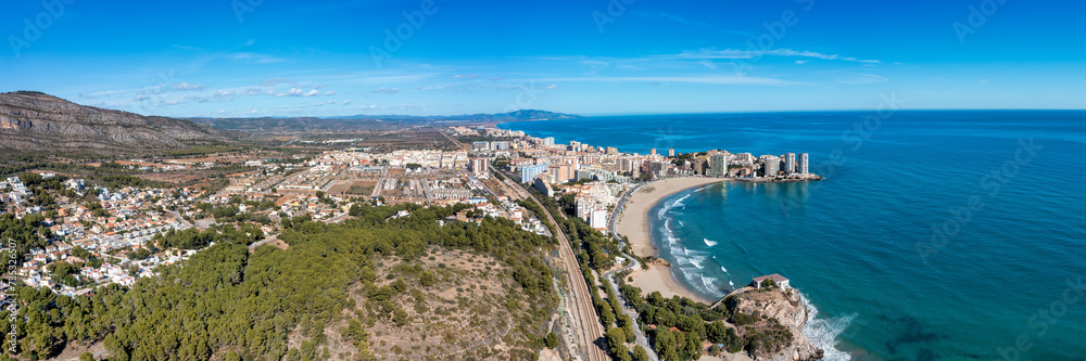 Oropesa Del Mar, Orpesa, Spain: Mediterranean Coastal Town Panorama in Valencia Community