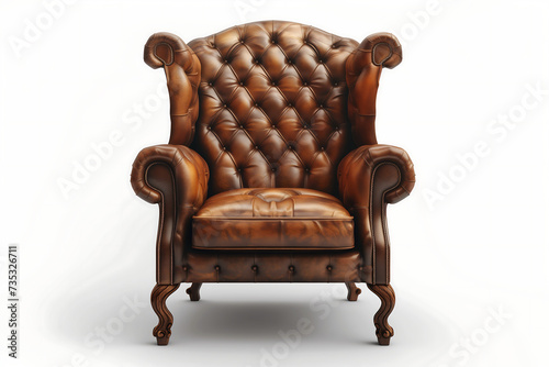 Brown leather chesterfield chair