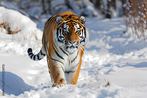 Siberian tiger - Northeast Asia - The largest cat species, with a distinctive striped coat and powerful build. They are endangered due to habitat loss and hunting