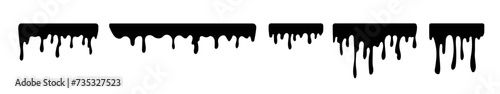 Melted drop geometric melted sticker. Streak grunge blank frame label for template and and inserts with flowing textures vector melting