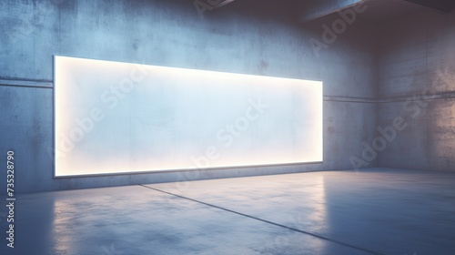 Blank billboard on the wall with backlight