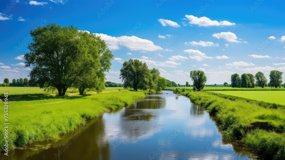 Fototapeta premium canal farm waterway