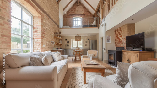 Indulge in the simplicity of country living in this charming barn conversion featuring a warm and inviting interior. photo
