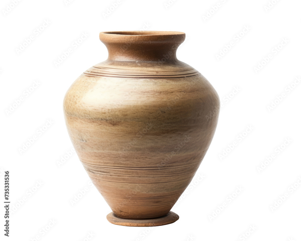 Ceramic vase, Antique ceramic jar, Clay ceramic bowl, isolated on transparent background