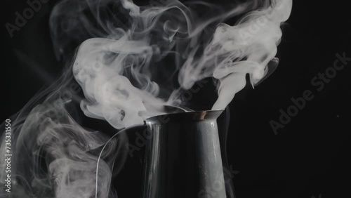 Boiling and steaming pump coffee machine. Right hand takes away steaming pump machine