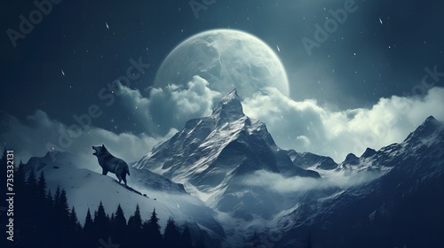 Nature's Symphony: Eerie Mountain Resembles Wolf Howling at the Full Moon