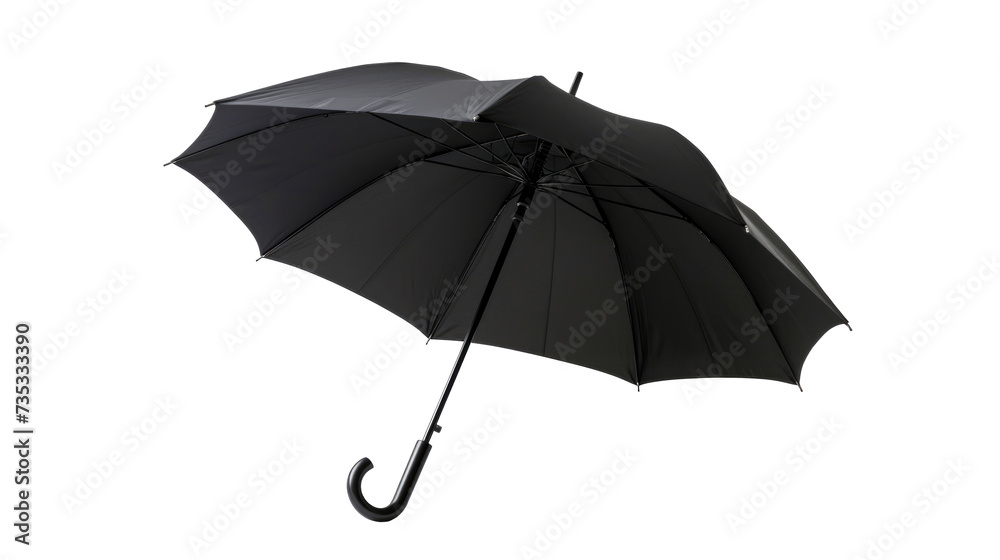  black umbrella isolated on transparent background 