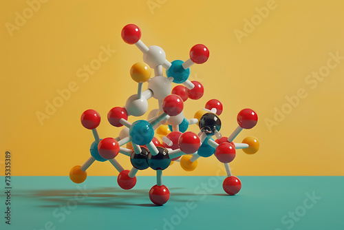 a colorful model of the molecule of a hormone that is