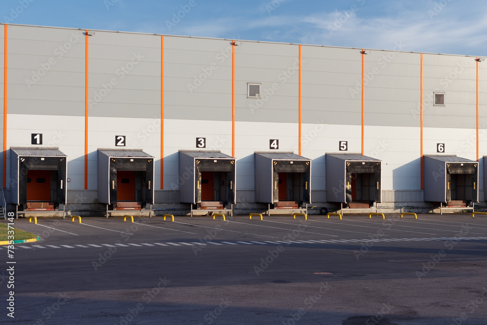 Loading area of a logistics transport hub. Stock Photo | Adobe Stock