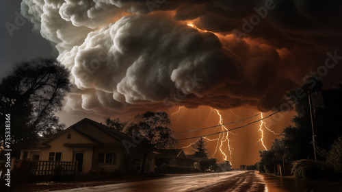 Natural Disaster: Storm, Lightning. © dekzer_ai