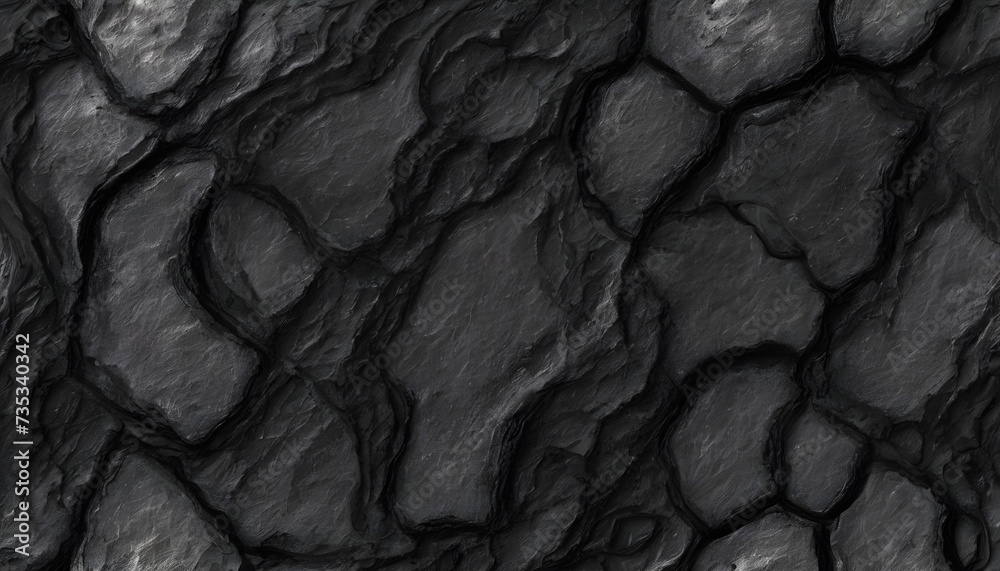 Fototapeta premium Dark lavic rock surface texture, black, opache, rough