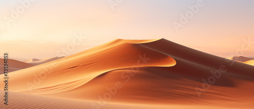 Sunlight Casting Shadows on Smooth Desert Dunes