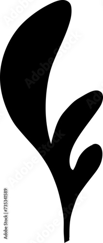 black silhouette of a feather