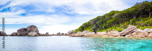 The rocky shore of the Similan Islands in Thailand photo