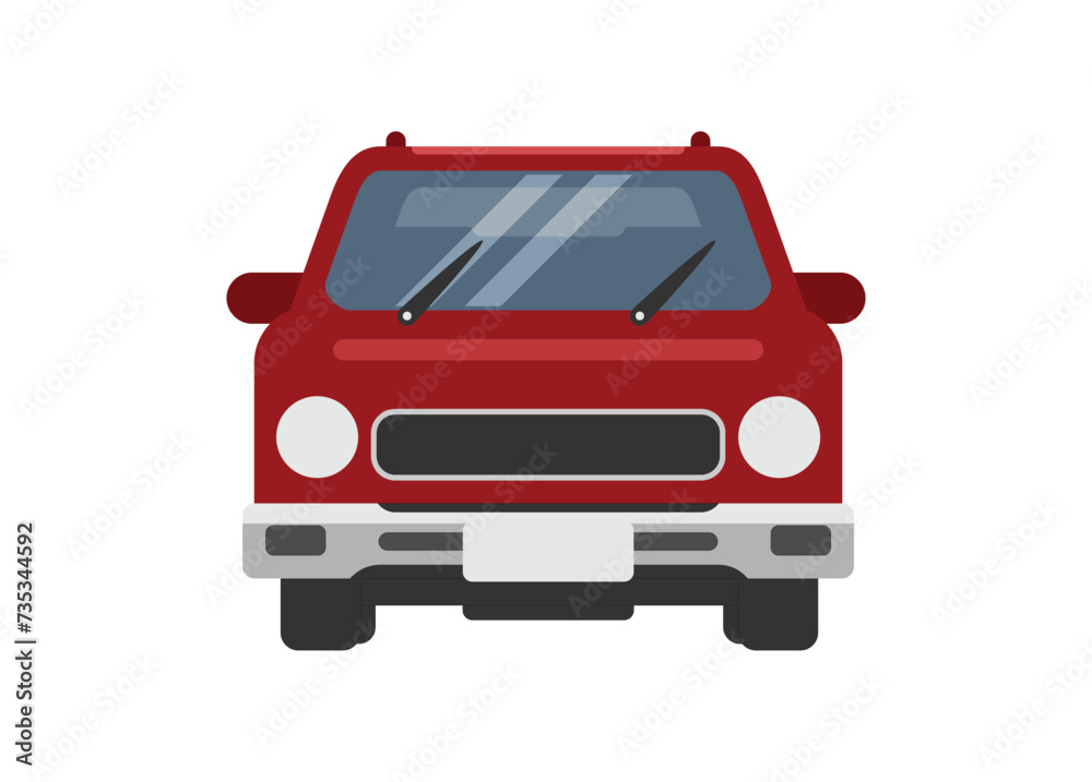 Car front view. Simple flat illustration.