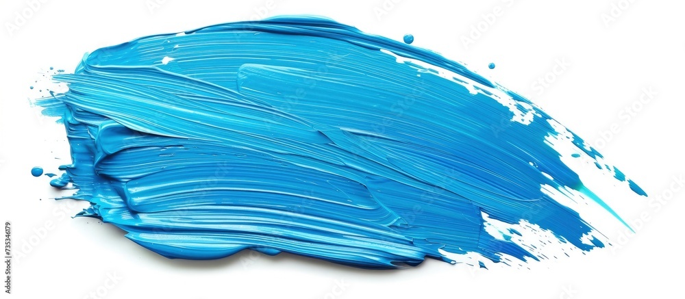 Cyan Rush Bold Brush Strokes of Acrylic Paint Creating Dynamic Texture