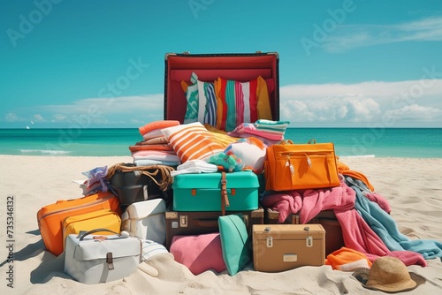luggage at the beach