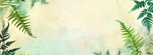 Fern leaves background with copy space
