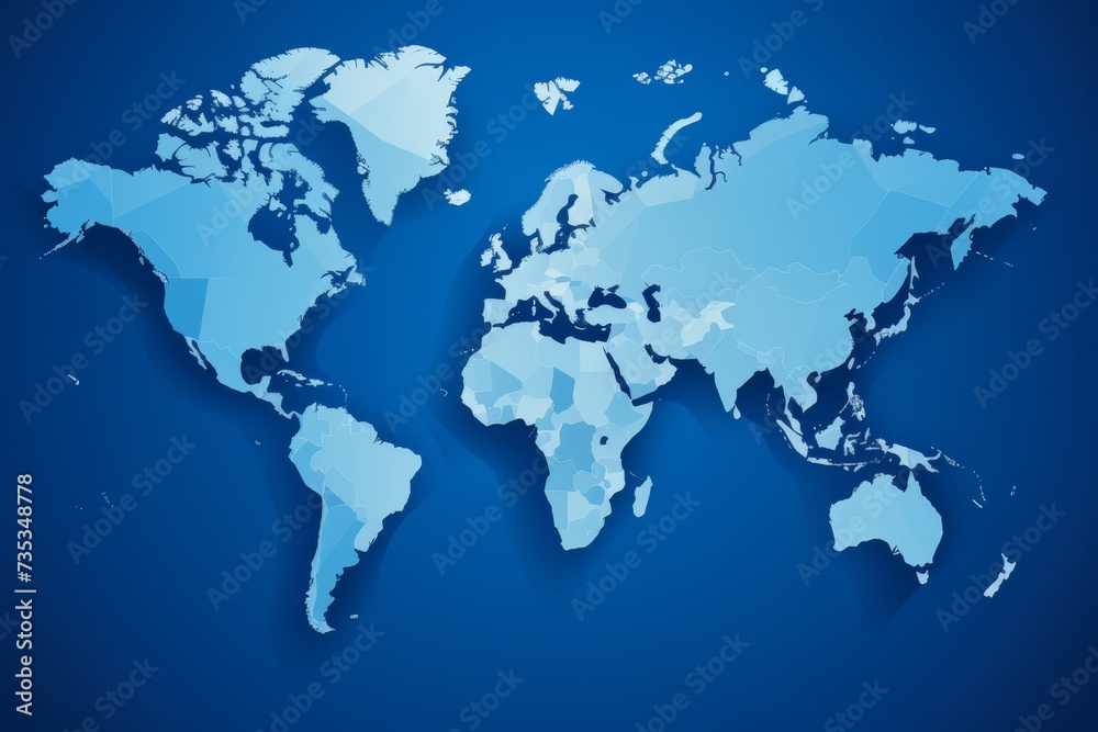 Detailed world map vector illustration for educational materials and travel guides