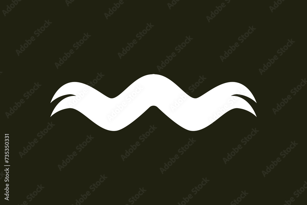 Fototapeta premium Moustache of a black and white background.
