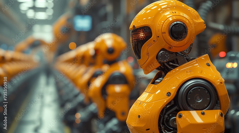 robots on the production line. Generative AI robots on the production line. Generative AI