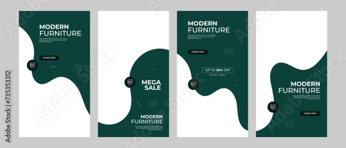 furniture sale social media instagram stories template collection 