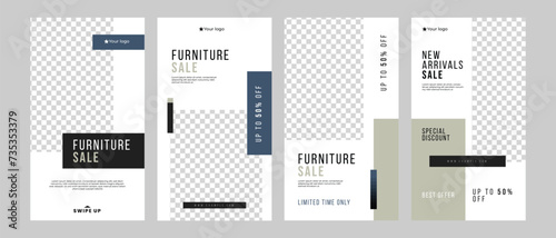 furniture sale social media instagram stories template collection 
