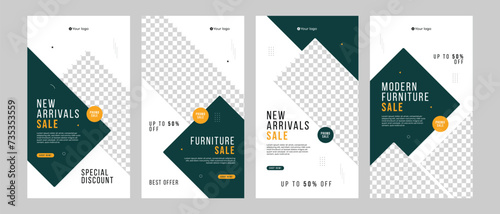 furniture sale social media instagram stories template collection 