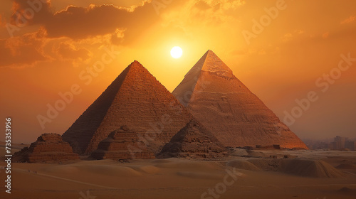landscape of ancient Egyptian pyramids © Olena