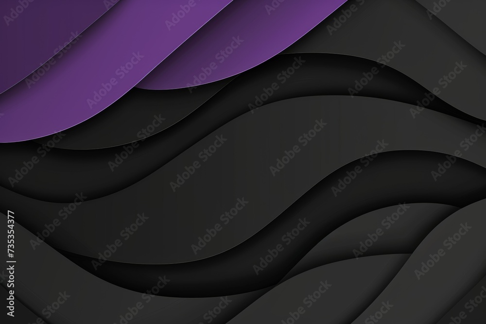 Modern abstract purple, black, paper cut wavy background Modern abstract purple, black, paper cut wavy background