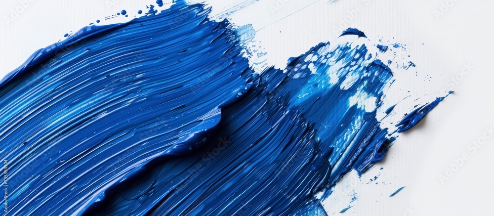 Cyan Rush Bold Brush Strokes of Acrylic Paint Creating Dynamic Texture