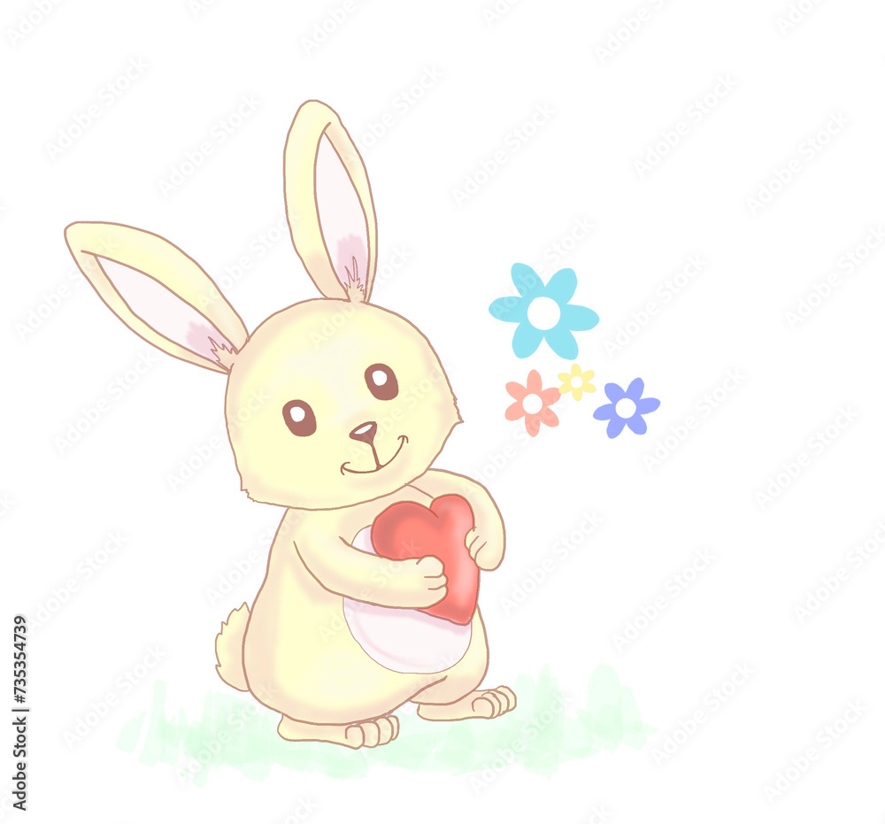 Obraz premium easter bunny digital illustration