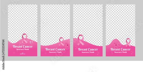 breast cancer social media post web banner instagram stories collection template design 