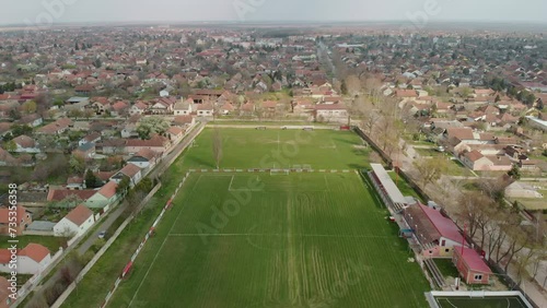 Aerial View of Small Suburban Town of Temerin photo