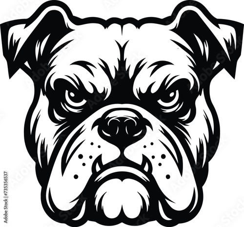 bulldog head, animal illustration