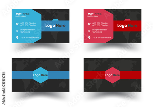  Business cards Modern business cards templates.Business card template design with front and back presentation. modern Luxury Business card design template. business  visiting card design with   compa