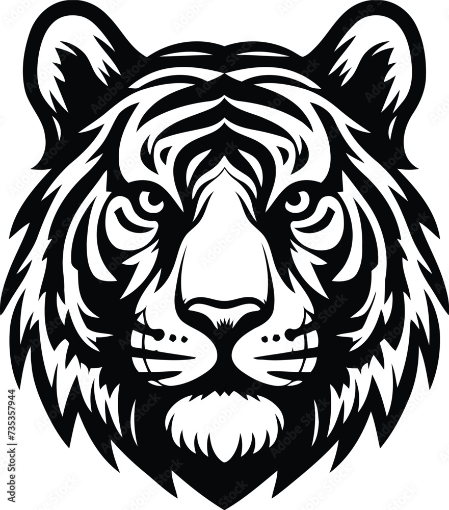 tiger head, animal illustration