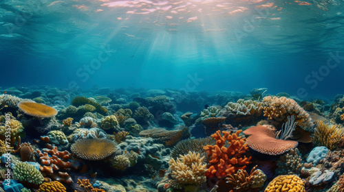 Under the waters surface coral reefs and other marine life struggle to survive as the oil suffocates and pollutes their delicate environment. © Justlight