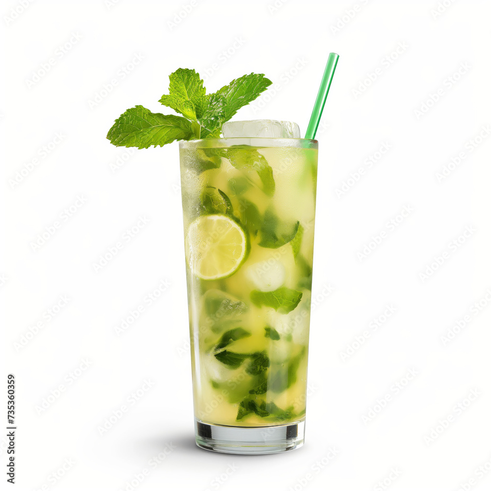 mojito cocktail isolated on white mojito cocktail isolated on white